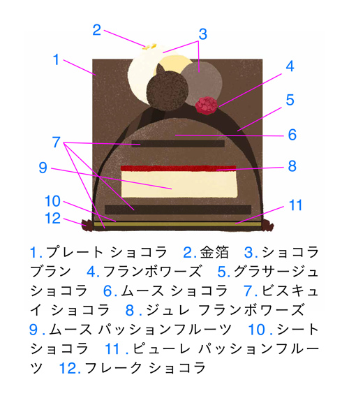 <パスカル・ル・ガック> ビュッシュ ショコラ パッションの断面図