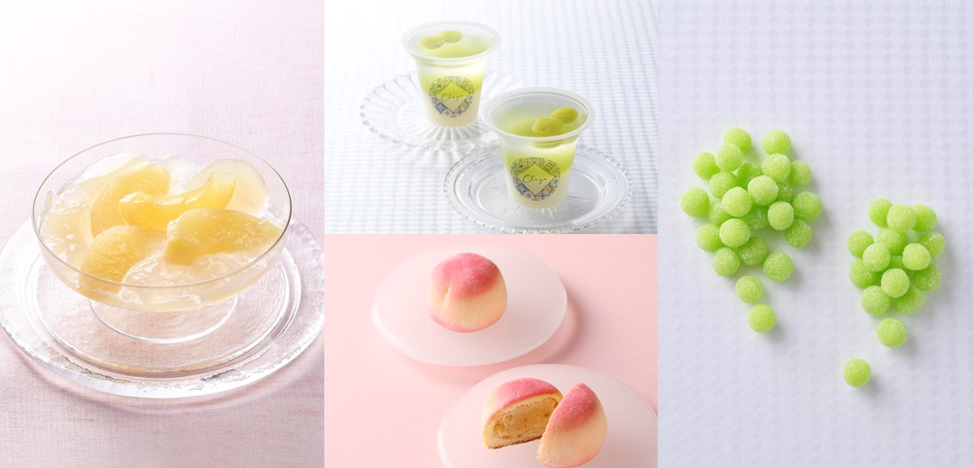 【菓遊庵 今月のお菓子】桃とぶどうのメインビジュアル