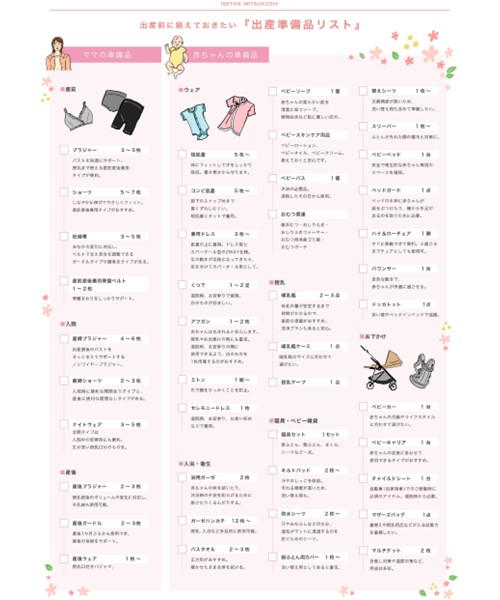 出産前準備 1000days_preparation | ファミリア公式サイト