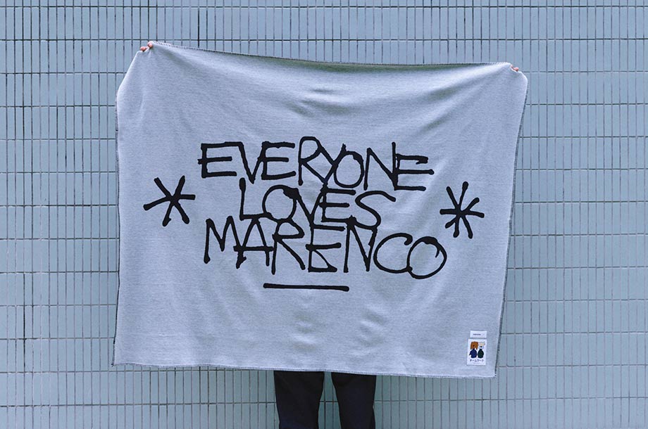everyone loves MARENCO stamp クッション 完売品 arflex × everyone 特別コラボレーション】 〈everyone loves MARENCO
