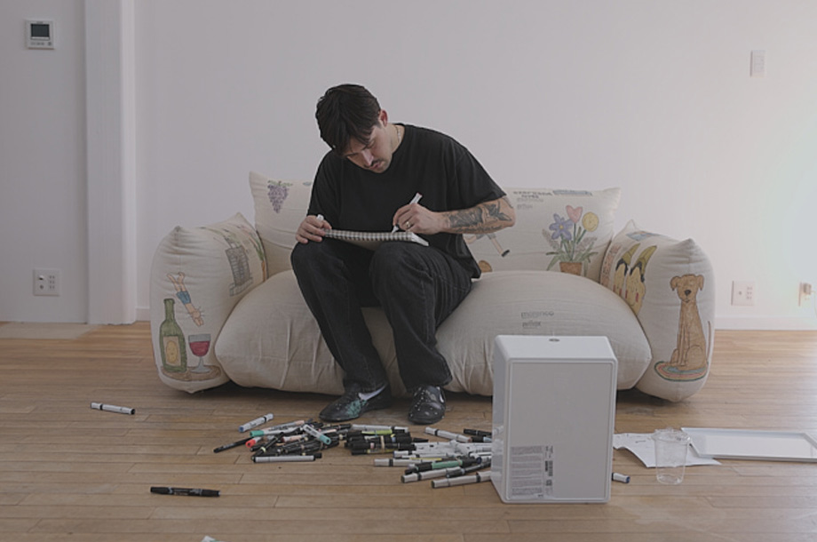 everyone loves MARENCO stamp クッション 完売品 arflex＞everyone