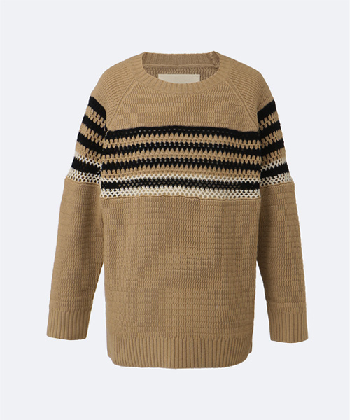 ＜クロシェ＞クルーネックニットの商品画像