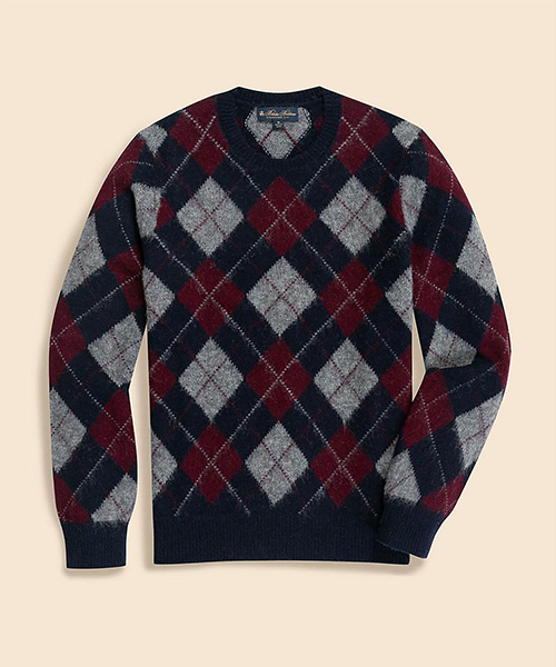 ＜ブルックスブラザーズ＞ブラッシュドウール アーガイル クルーネックセーターの商品画像
