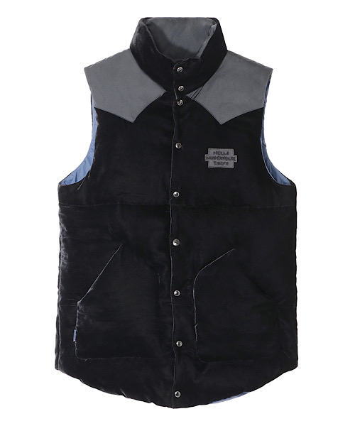 ダウンベスト フェザーベルベットの画像