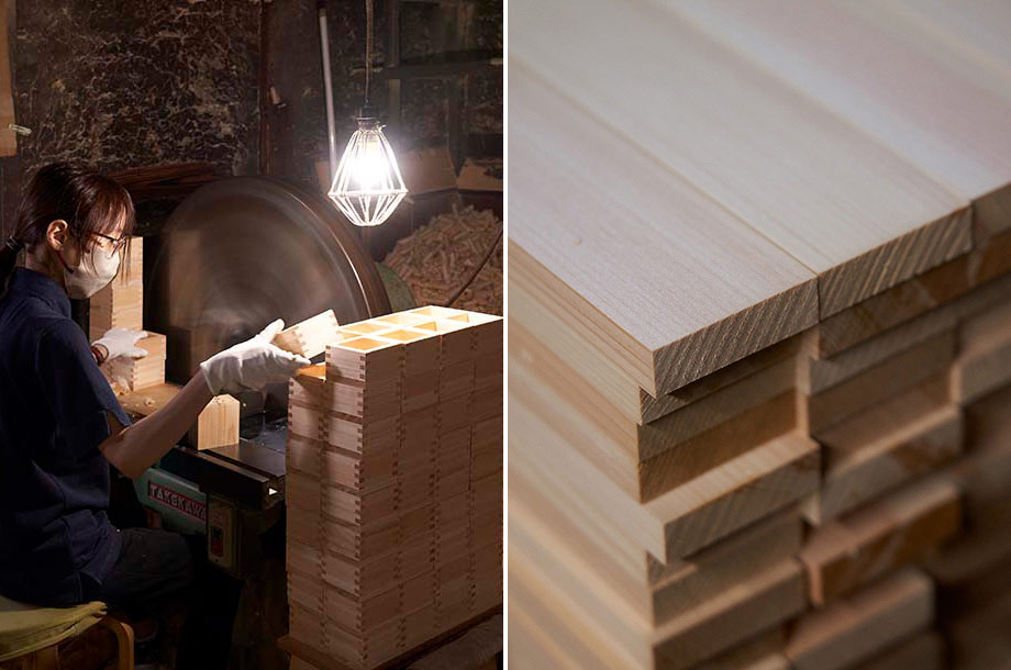 枡作りの様子画像