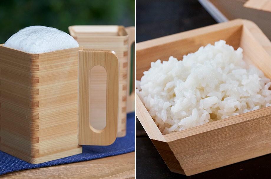 ビールジョッキとおひつの画像