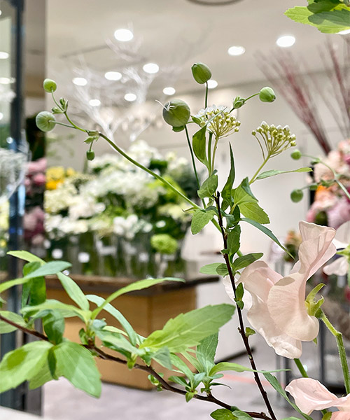 グリーンを活けている画像