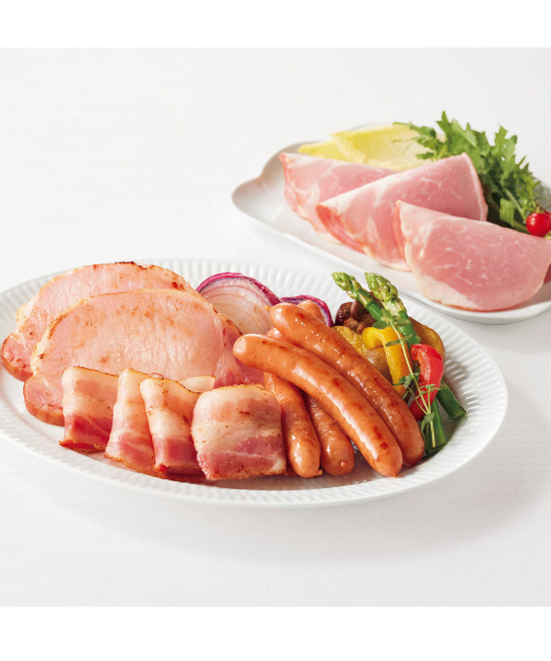 ＜薩摩麹いも豚＞鹿児島県産豚肉ハム詰合せの画像
