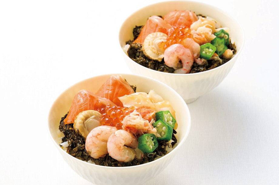＜越前さくだ屋＞アカモク仕立ての海鮮丼の具の画像