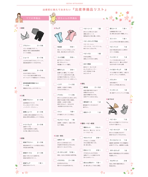 出産準備リストの画像