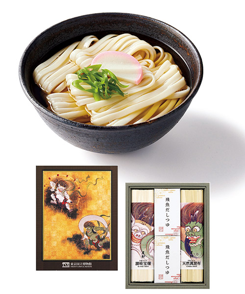 ＜甚助＞風神雷神図屏風 讃岐宝穣・真昆布うどん詰合せの画像