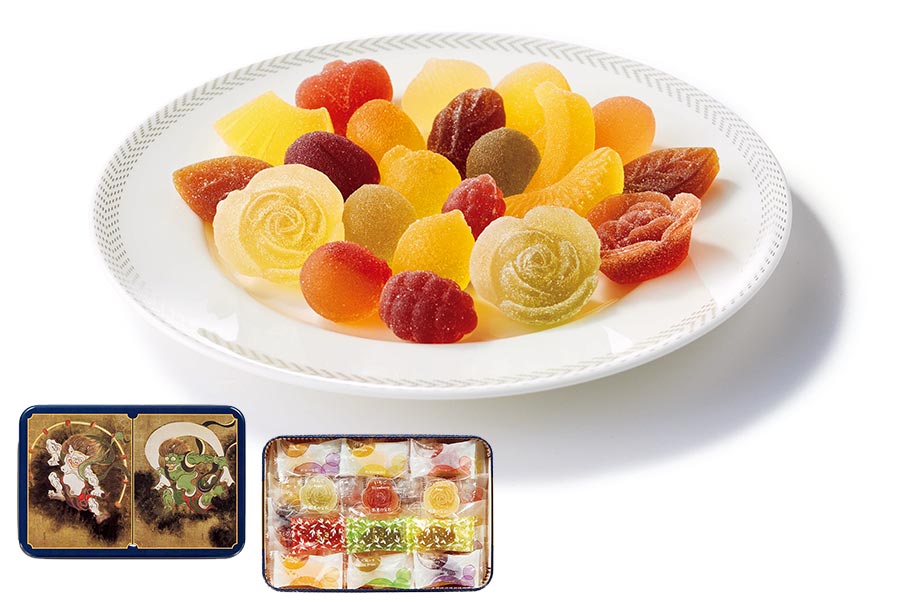 ＜彩果の宝石＞風神雷神図屏風 ゼリーギフトの画像