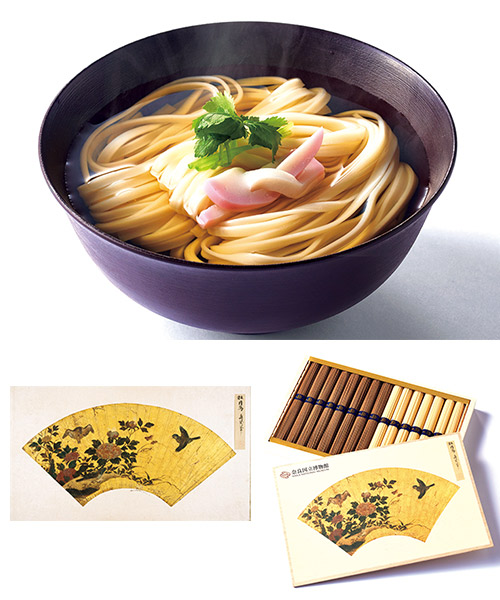 ＜マル勝髙田商店＞扇面画帖 手延べ蕎麦・饂飩詰合せの画像