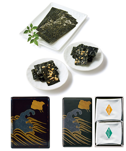 ＜山城屋＞波千鳥蒔絵提重 おつまみ海苔詰合せの画像