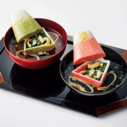 ＜京洛 辻が花＞雲中富士(うんちゅうふじ)京野菜お吸物 富士最中詰合せの画像