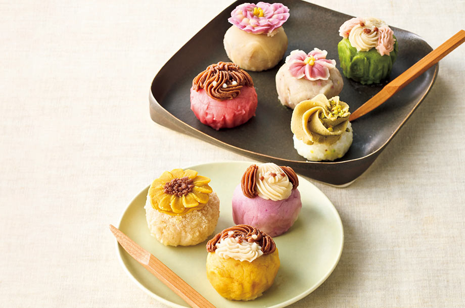 ＜うめとおはぎ＞お花とわんこと一口おはぎ 8個の画像