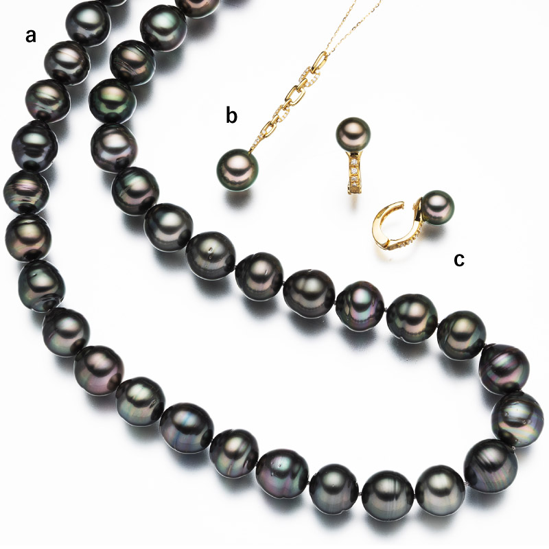PEARL ＆ CORAL EXHIBITION ～海のキセキ～_黒蝶パールネックレス・ペンダント・イヤリングの画像