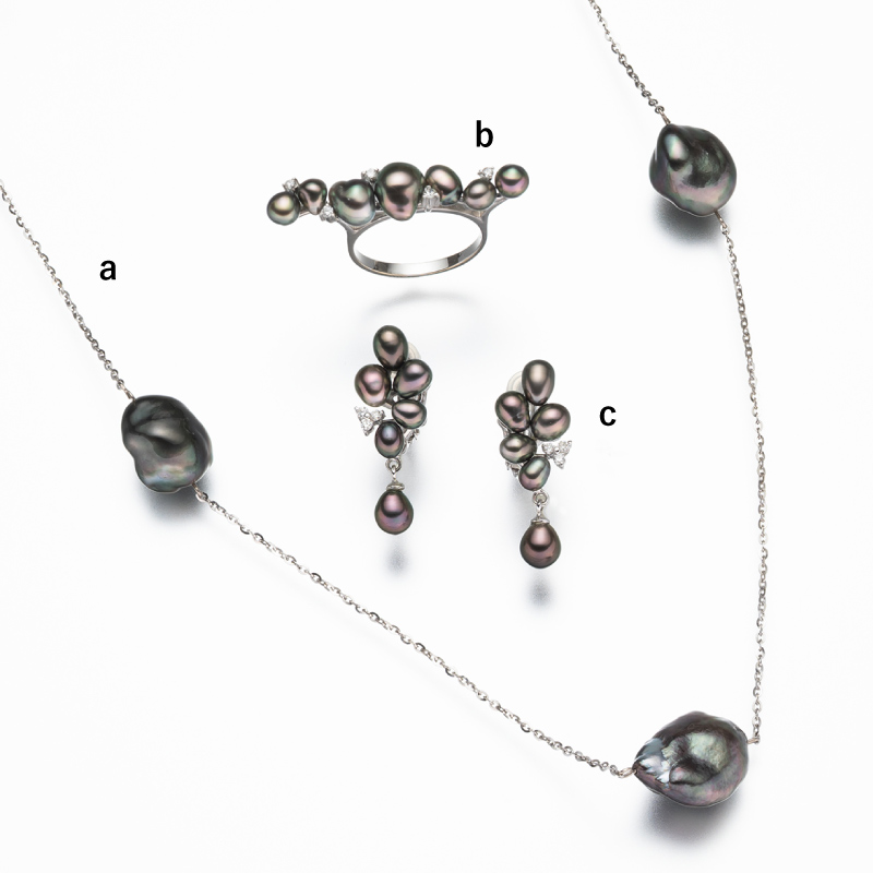 PEARL ＆ CORAL EXHIBITION ～海のキセキ～_黒蝶パールネックレス・ペンダント・イヤリングの画像
