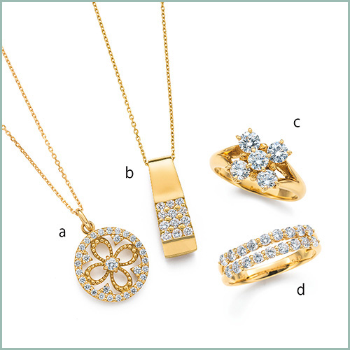 オールアクセサリーバーゲン_K18YGダイヤモンドペンダント、リングの画像