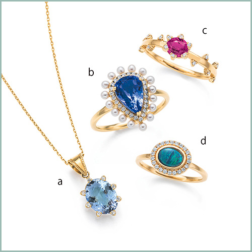 オールアクセサリーバーゲン_K18YGアイオライト・ダイヤモンドペンダントほかの画像