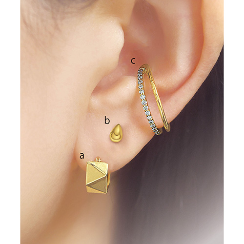 オールアクセサリーバーゲン_K18YGピアス、K18YGダイヤモンドイヤーカフの画像