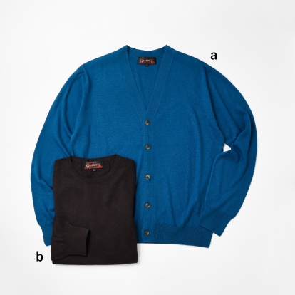 SALE メンズ＆レディースウインターファッションバザール_シルクカシミヤカーディガン・クルーネックセーターの画像