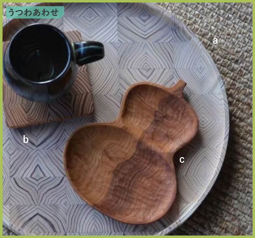 Meet Your Craft in GINZA_＜楳田 亨樹＞_寄木盆 ナチュラル_寄木 コースター_瓢箪 小皿の画像