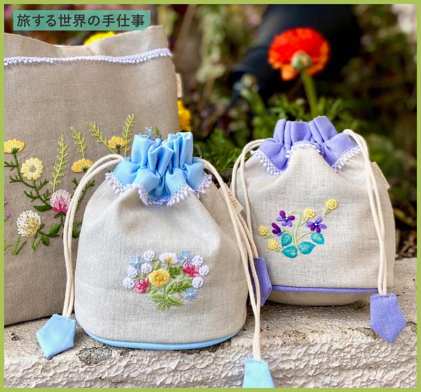 Meet Your Craft in GINZA_＜Zenma＞ミニバレル巾着 花束/ヴィオラの画像