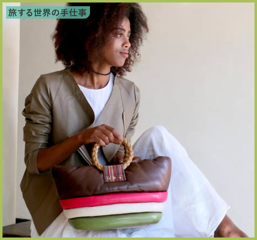 Meet Your Craft in GINZA_＜andu amet＞レザージャケッ「Ebreeze」_ハンドバッグ「Hug Hug」の画像