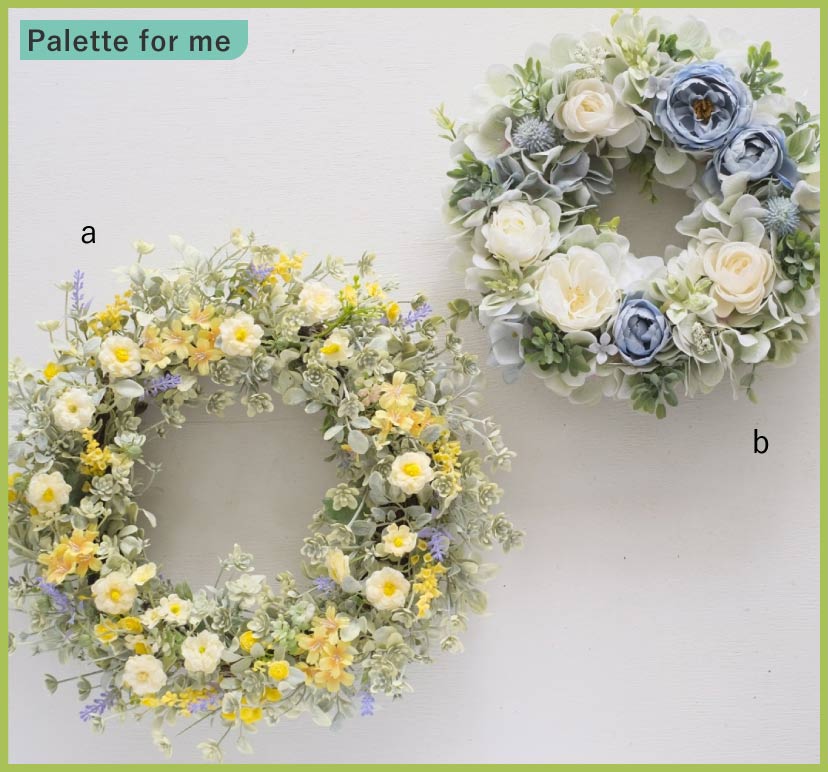 Meet Your Craft in GINZA_＜Honey Garden＞_クリームイエローのガーデンリース_ブルーローズリースの画像