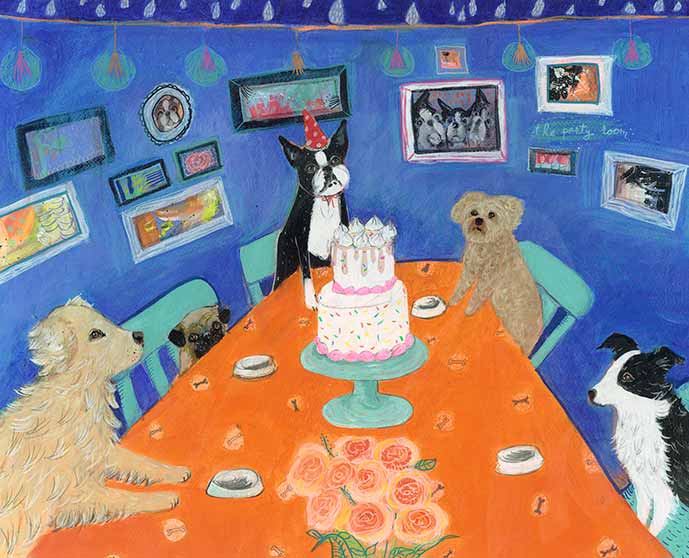 ART SAFARI_カレン・ホイプティング 「The Party room」(イヌ)の画像