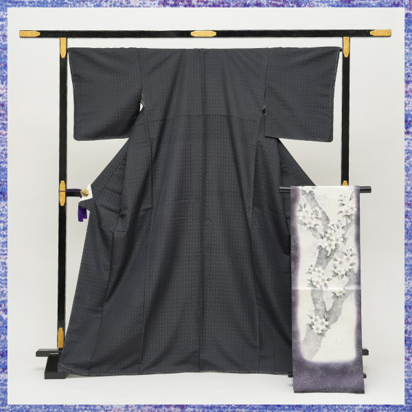 三結衣展_お仕立上り紬(袷衣仕立)・染なごや帯「桜」の画像