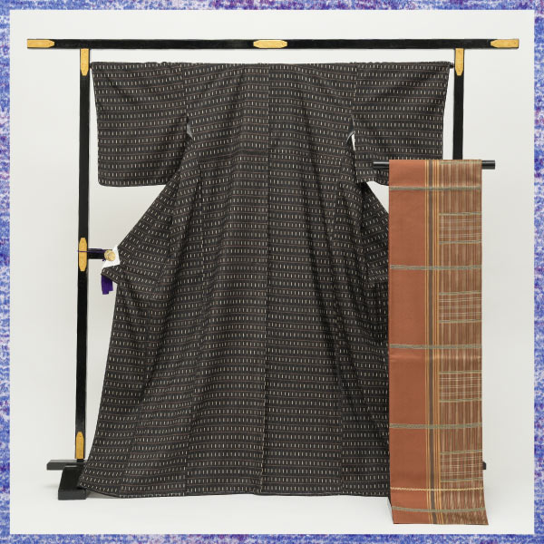 三結衣展_お仕立上り牛首紬(袷衣仕立)・袋帯の画像