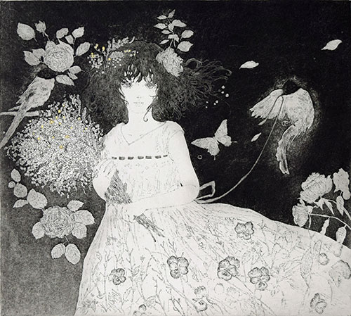 Contemporary Art x ISETAN ～松山智一：版画-新作版画特別展示-特集～_堤 麻里子_「ミモザと少女」