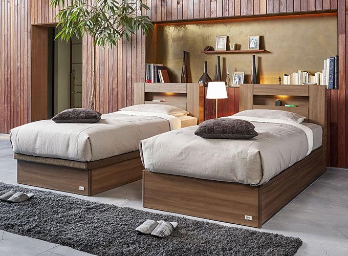 夏のベッド・寝具バーゲン_＜サータ＞シングルベッド(引出付)の画像