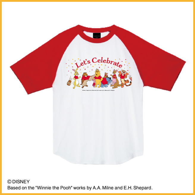 「くまのプーさん」原作デビュー100 周年 DISNEY WINNIE THE POOH FESTIVAL in 銀座三越_Tシャツ　レッド×ホワイト プーさんの画像